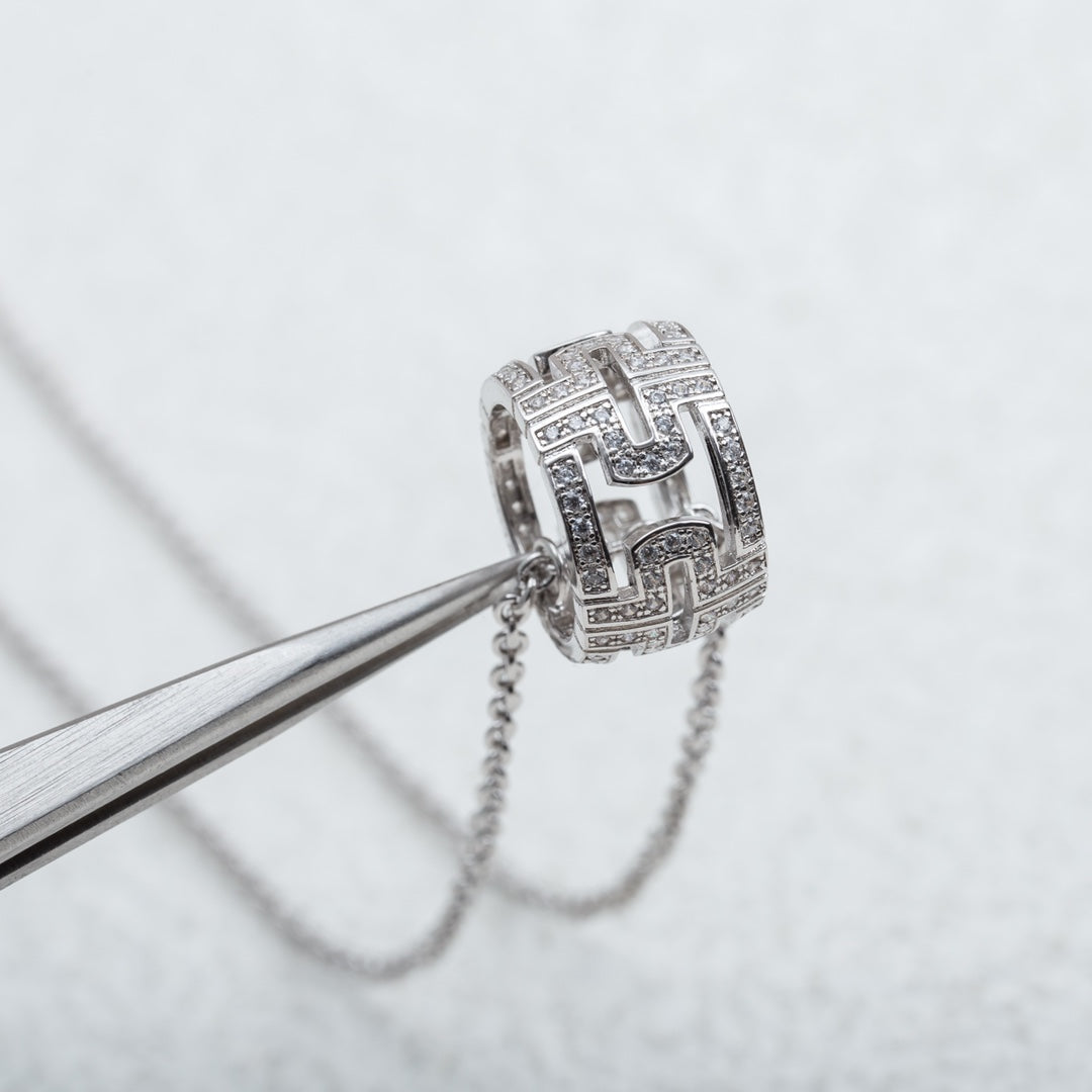 [Rose Jewelrys]PARENTESI NECKLACE SILVER DIAMOND