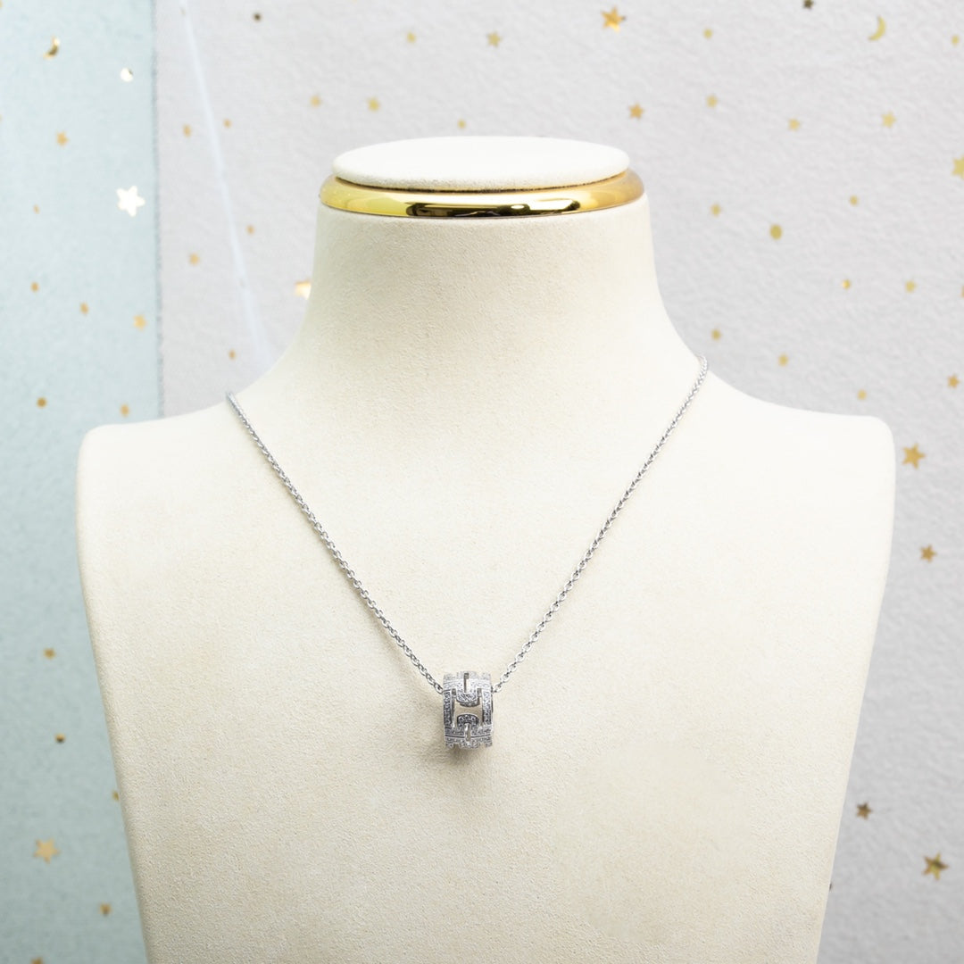[Rose Jewelrys]PARENTESI NECKLACE SILVER DIAMOND