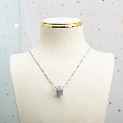 [Rose Jewelrys]PARENTESI NECKLACE SILVER DIAMOND