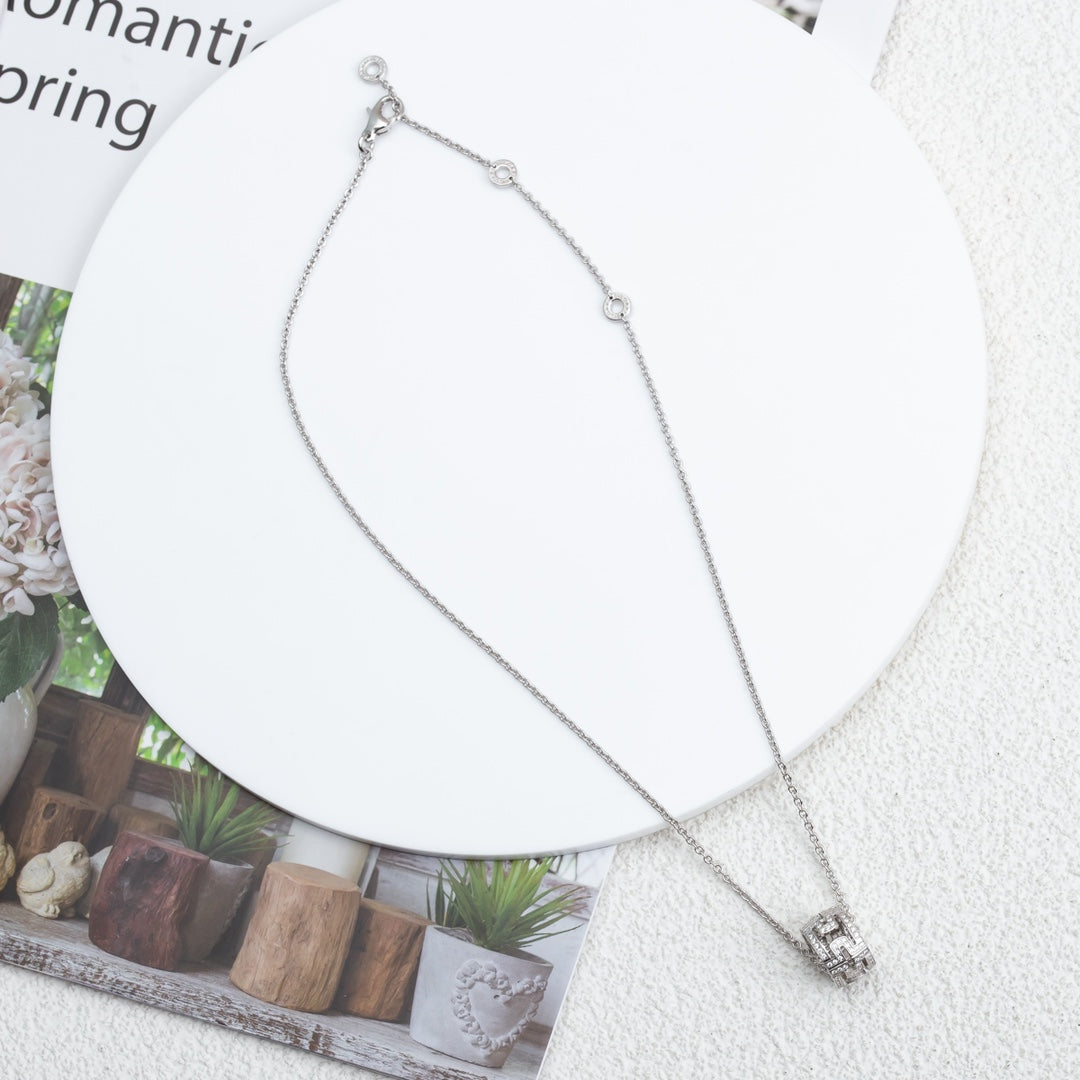 [Rose Jewelrys]PARENTESI NECKLACE SILVER DIAMOND