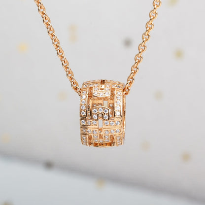 [Rose Jewelrys]PARENTESI NECKLACE PINK GOLD DIAMOND