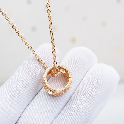 [Rose Jewelrys]PARENTESI NECKLACE PINK GOLD DIAMOND