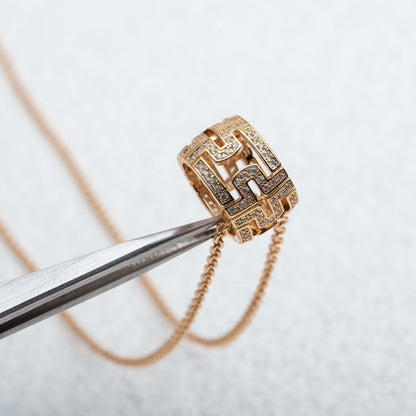 [Rose Jewelrys]PARENTESI NECKLACE PINK GOLD DIAMOND