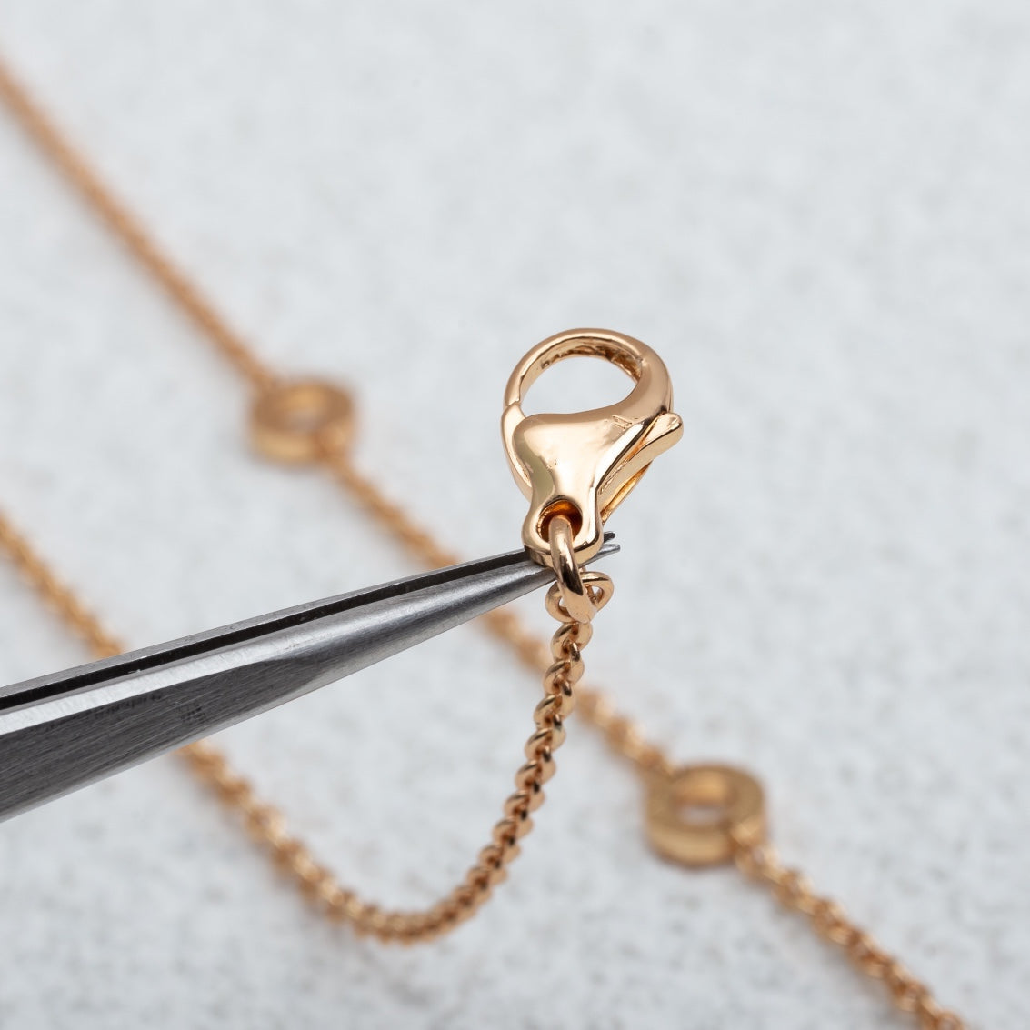 [Rose Jewelrys]PARENTESI NECKLACE PINK GOLD DIAMOND
