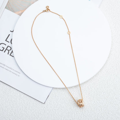 [Rose Jewelrys]PARENTESI NECKLACE PINK GOLD DIAMOND