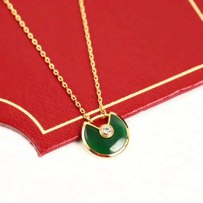 [Rose Jewelrys]AMULETTE GOLD MALACHITE NECKLACE