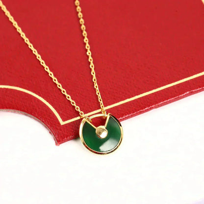 [Rose Jewelrys]AMULETTE GOLD MALACHITE NECKLACE