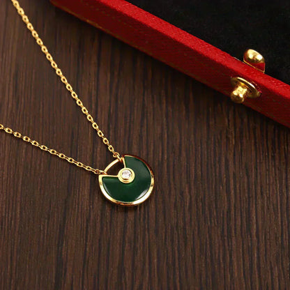 [Rose Jewelrys]AMULETTE GOLD MALACHITE NECKLACE