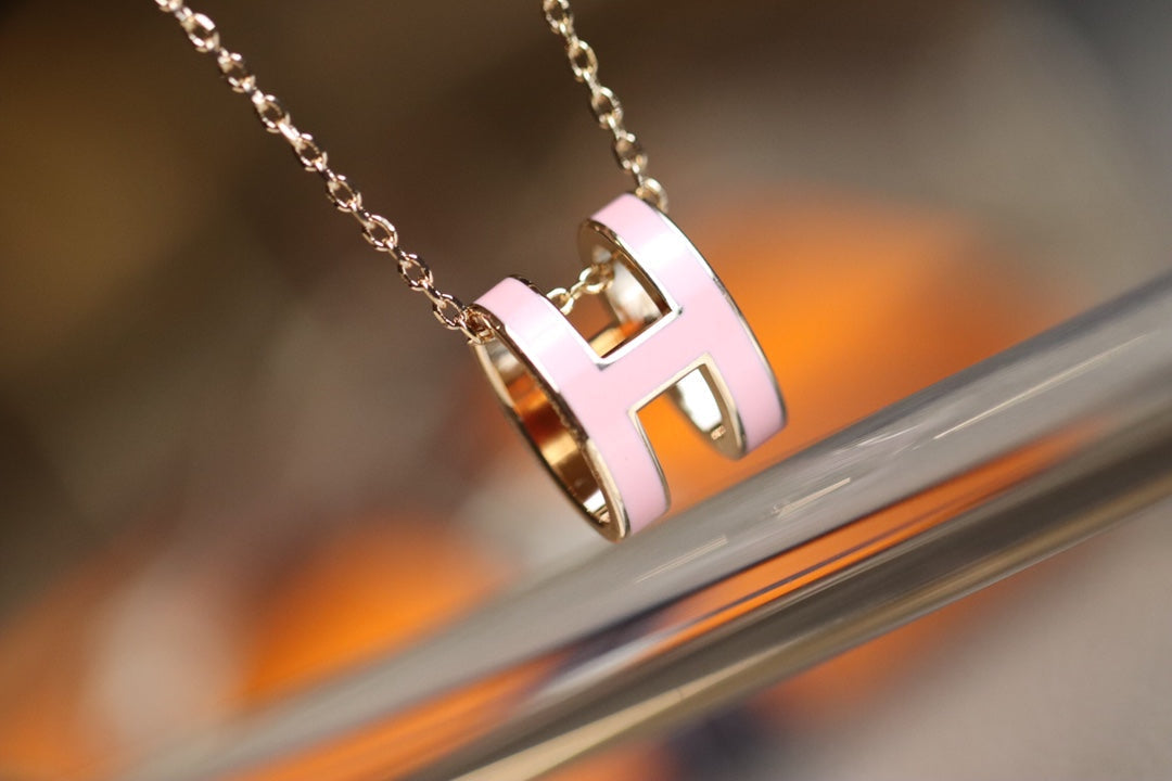 [Rose Jewelrys]POP H PEDANT PINK GOLD