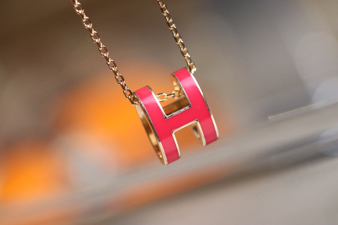 [Rose Jewelrys]POP H PEDANT PINK GOLD