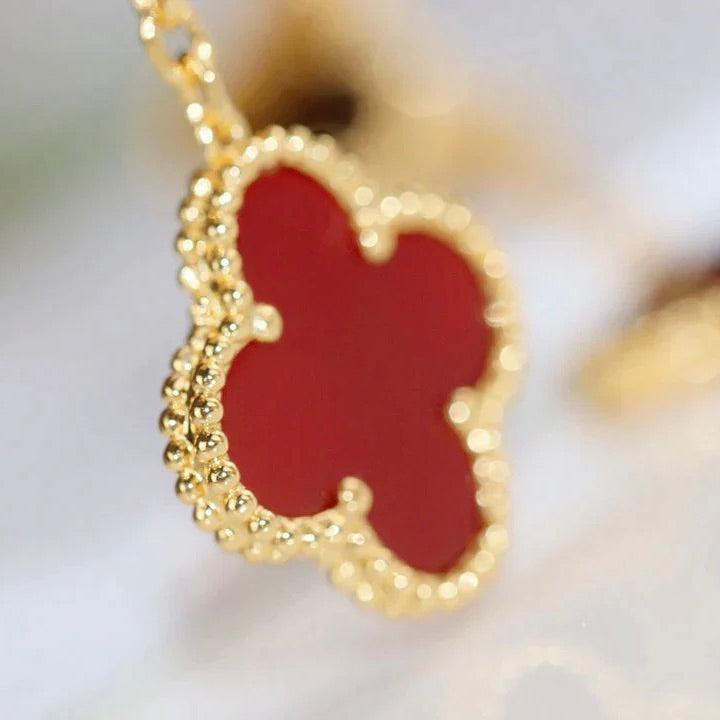 [Rose Jewelrys]CLOVER  2 MOTIF  TIGER EYE CARNELIAN EARRINGS