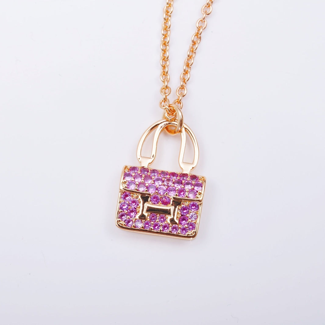 [🌹Rose💎]CONSTANCE PEDANT PURPLE DIAMOND NECKLACE