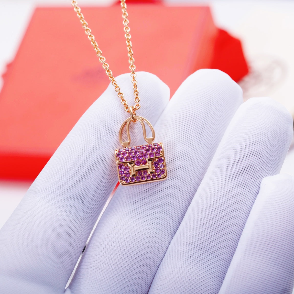 [Rose Jewelrys]CONSTANCE PEDANT PURPLE DIAMOND NECKLACE