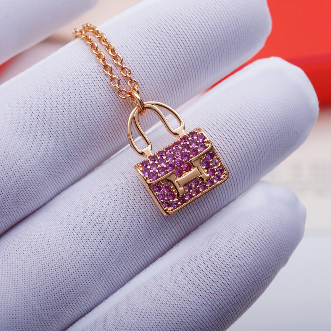 [Rose Jewelrys]CONSTANCE PEDANT PURPLE DIAMOND NECKLACE