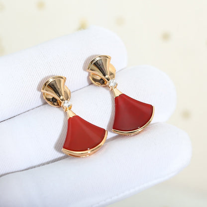 []DREAM Carnelian PINK GOLD EARRINGS