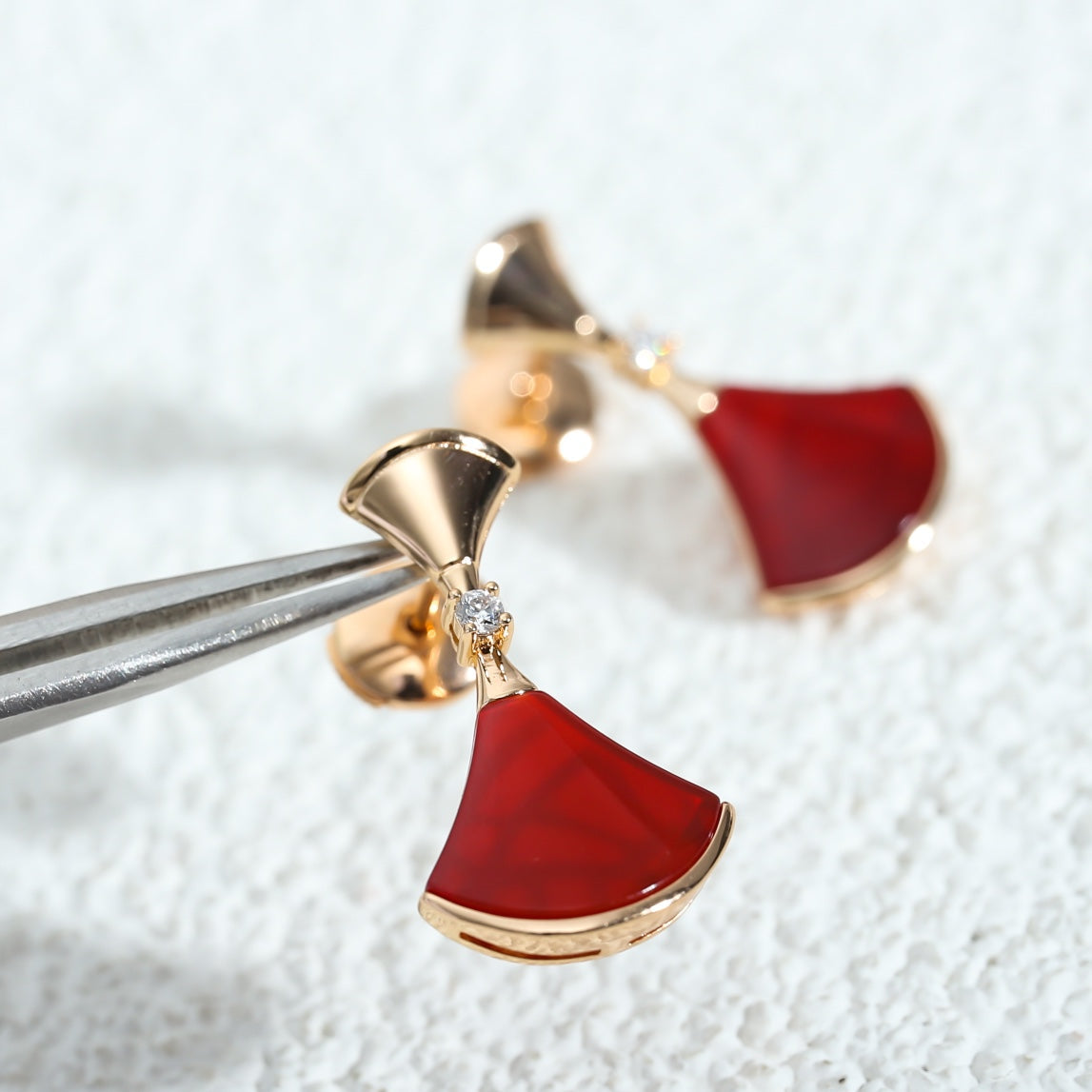 [Rose Jewelrys]DREAM Carnelian PINK GOLD EARRINGS