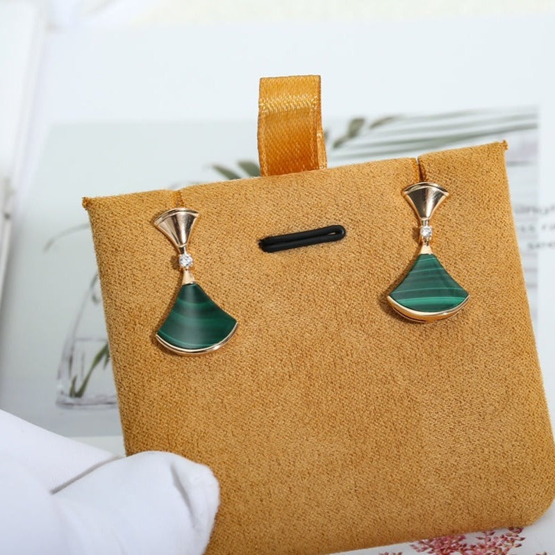 [Rose Jewelrys]DREAM MALACHITE PINK GOLD EARRINGS
