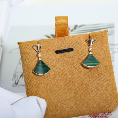 [Rose Jewelrys]DREAM MALACHITE PINK GOLD EARRINGS