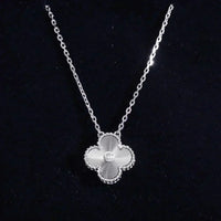 [🌹Rose💎]CLOVER  15MM DIAMOND LASER NECKLACE SILVER