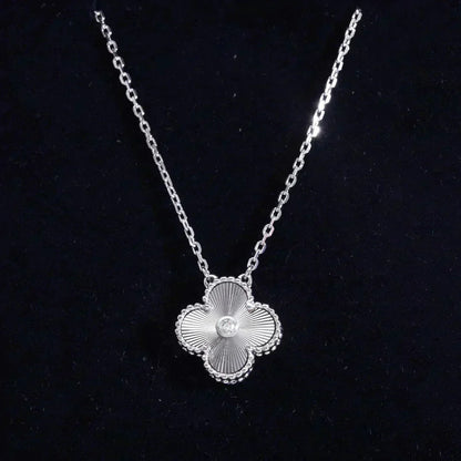 [Rose Jewelrys]CLOVER  15MM DIAMOND LASER NECKLACE SILVER