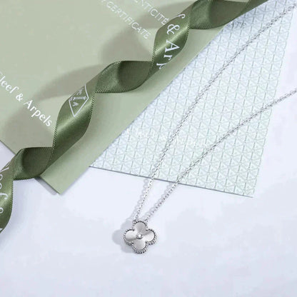 [Rose Jewelrys]CLOVER  15MM DIAMOND LASER NECKLACE SILVER