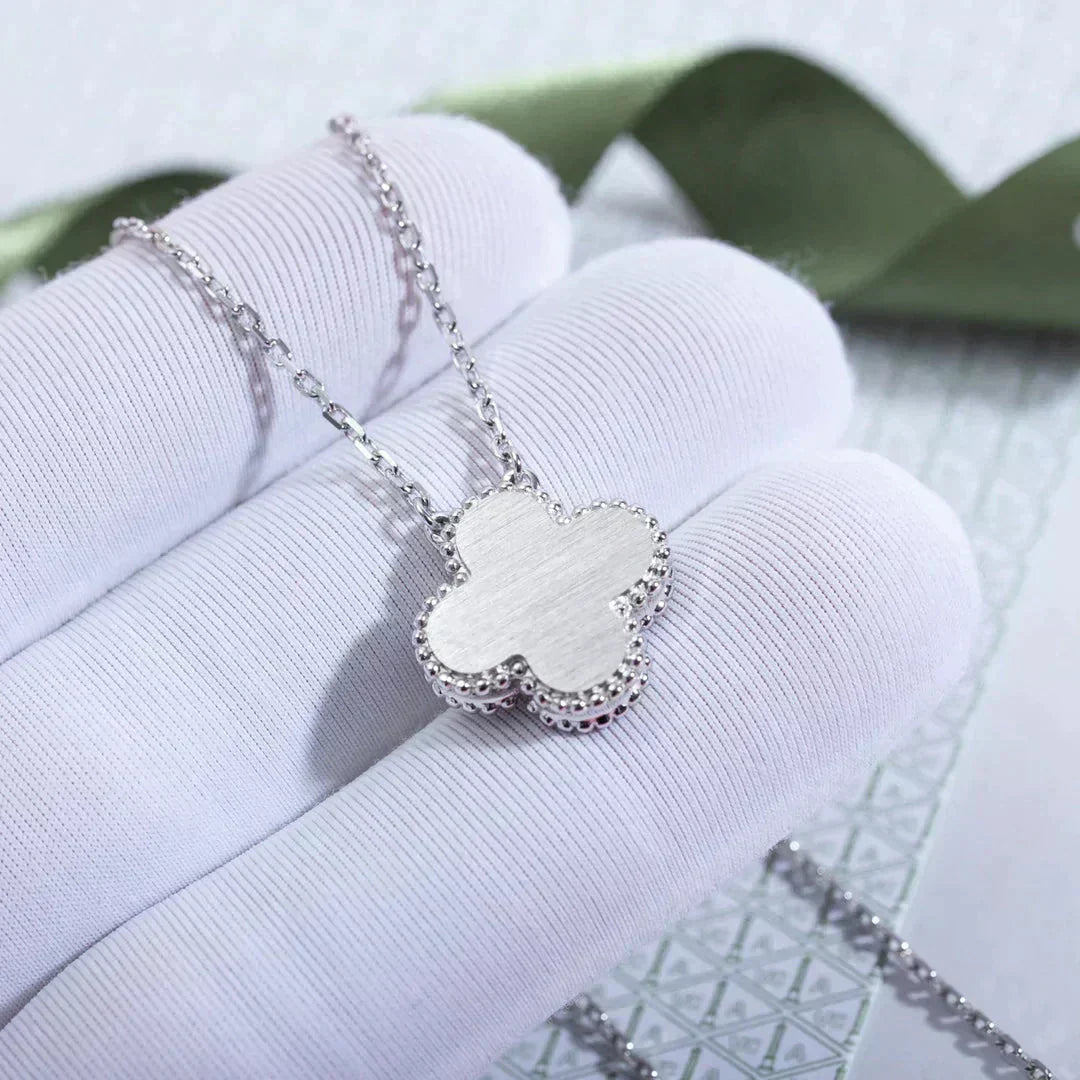 [Rose Jewelrys]CLOVER  15MM DIAMOND LASER NECKLACE SILVER