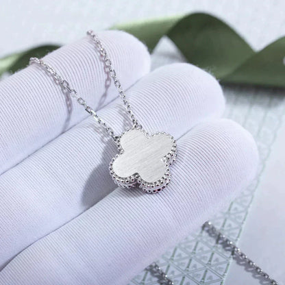 [Rose Jewelrys]CLOVER  15MM DIAMOND LASER NECKLACE SILVER