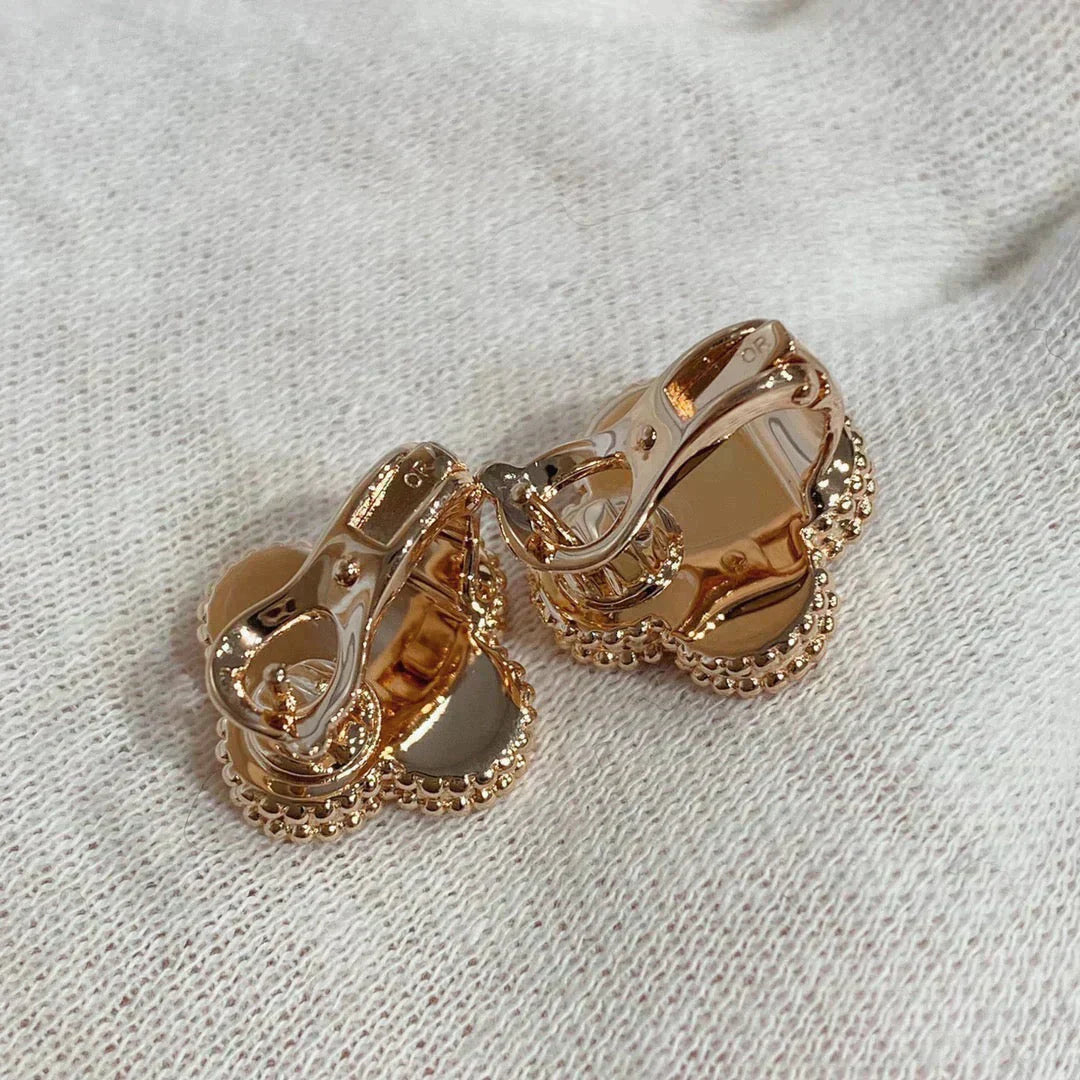 [Rose Jewelrys]CLOVER MEDIUM 1 MOTIFS CARNELIAN  DIAMOND earrings