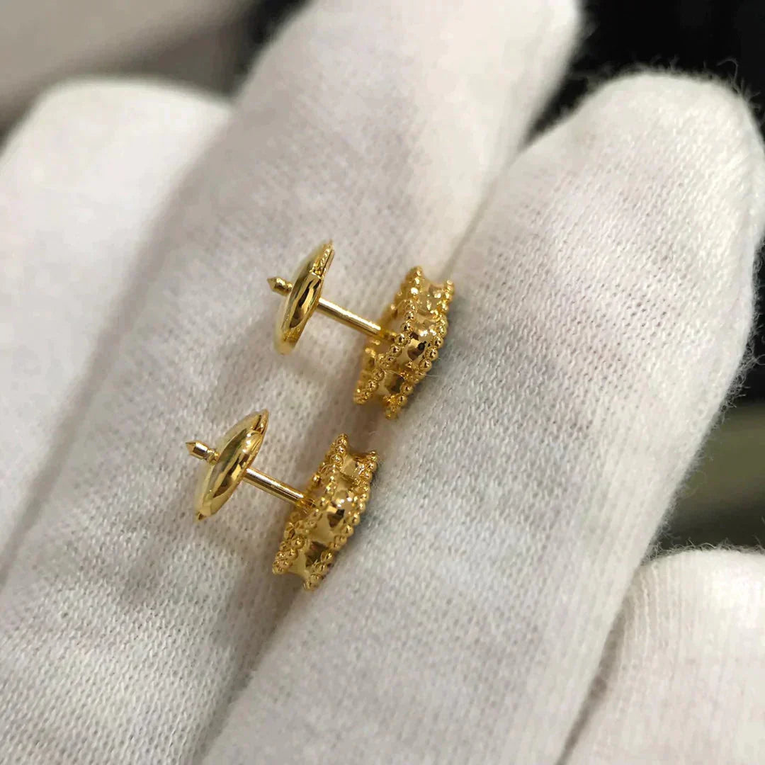 []CLOVER MINI 9.5MM MALACHITE  EARRINGS