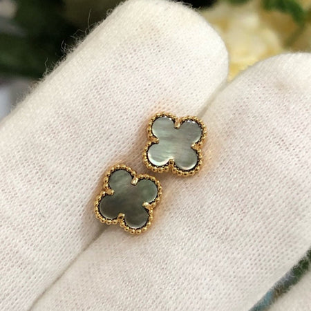 [🌹Rose💎]CLOVER MINI GOLD EARRINGS