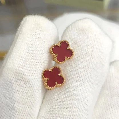 [Rose Jewelrys]CLOVER MINI 9.5MM CARNELIAN EARRINGS