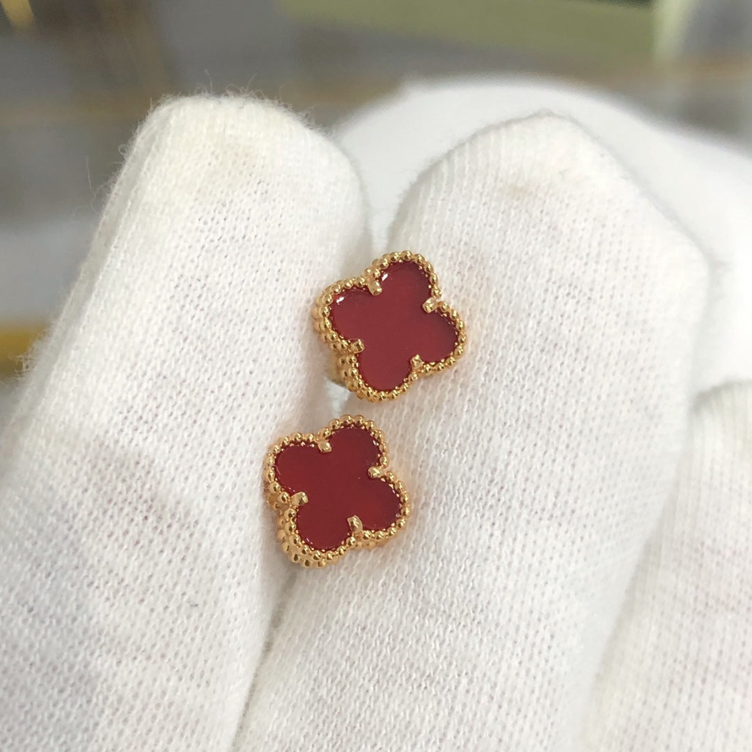[Rose Jewelrys]CLOVER MINI GOLD EARRINGS