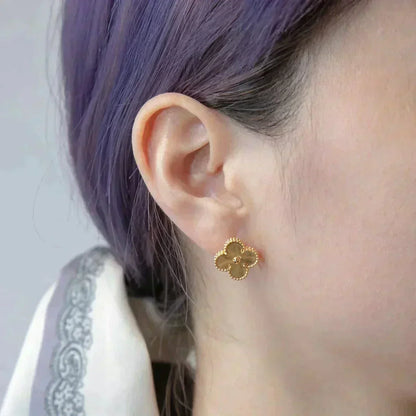 [Rose Jewelrys]CLOVER MEDIUM 1 MOTIFS LASER EARRINGS