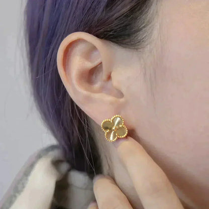 [Rose Jewelrys]CLOVER MEDIUM 1 MOTIFS LASER EARRINGS