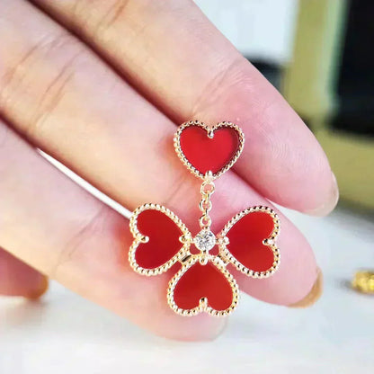 [Rose Jewelrys]SWEET CLOVER CARNELIAN EARRINGS