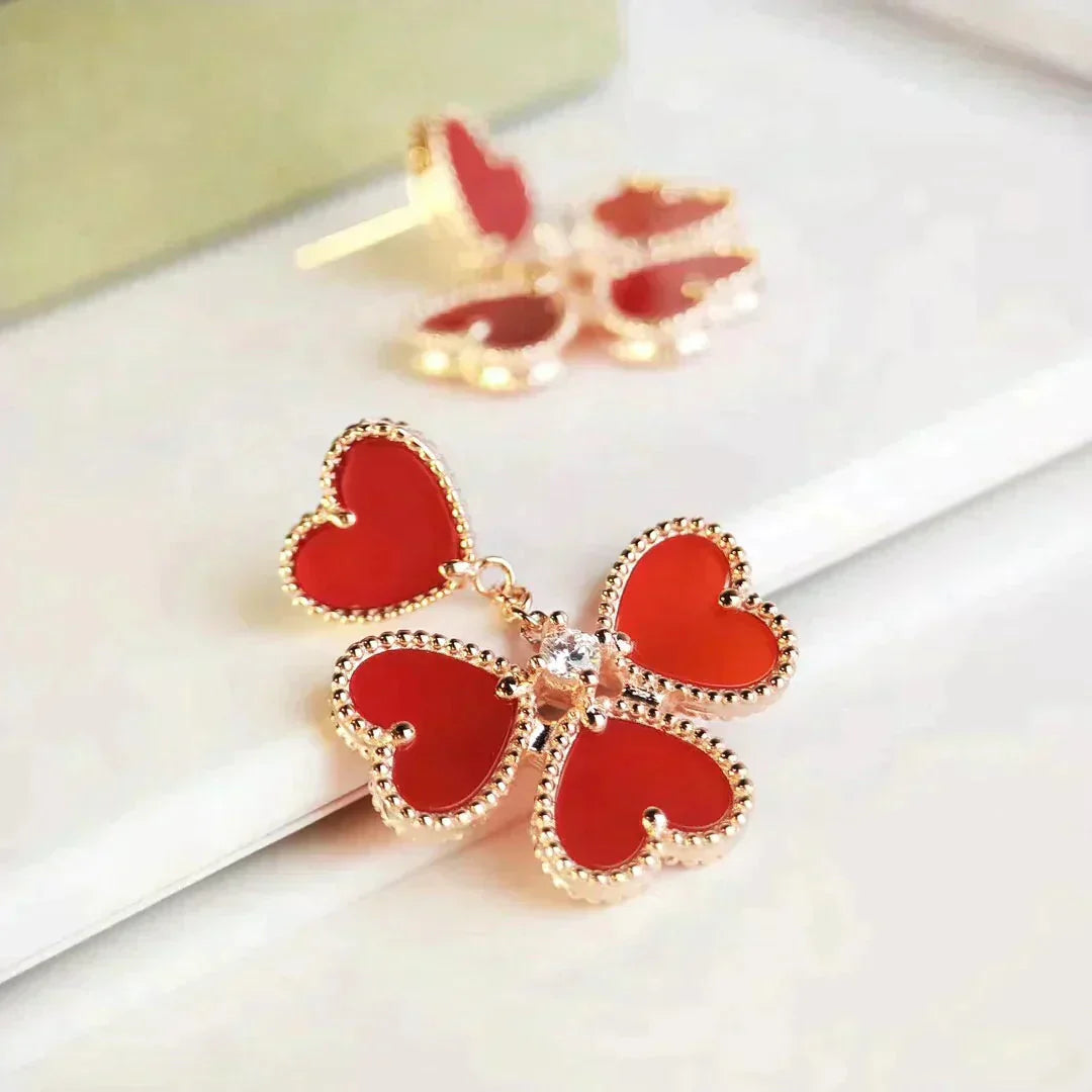 [Rose Jewelrys]SWEET CLOVER CARNELIAN EARRINGS