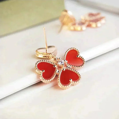 [Rose Jewelrys]SWEET CLOVER CARNELIAN EARRINGS