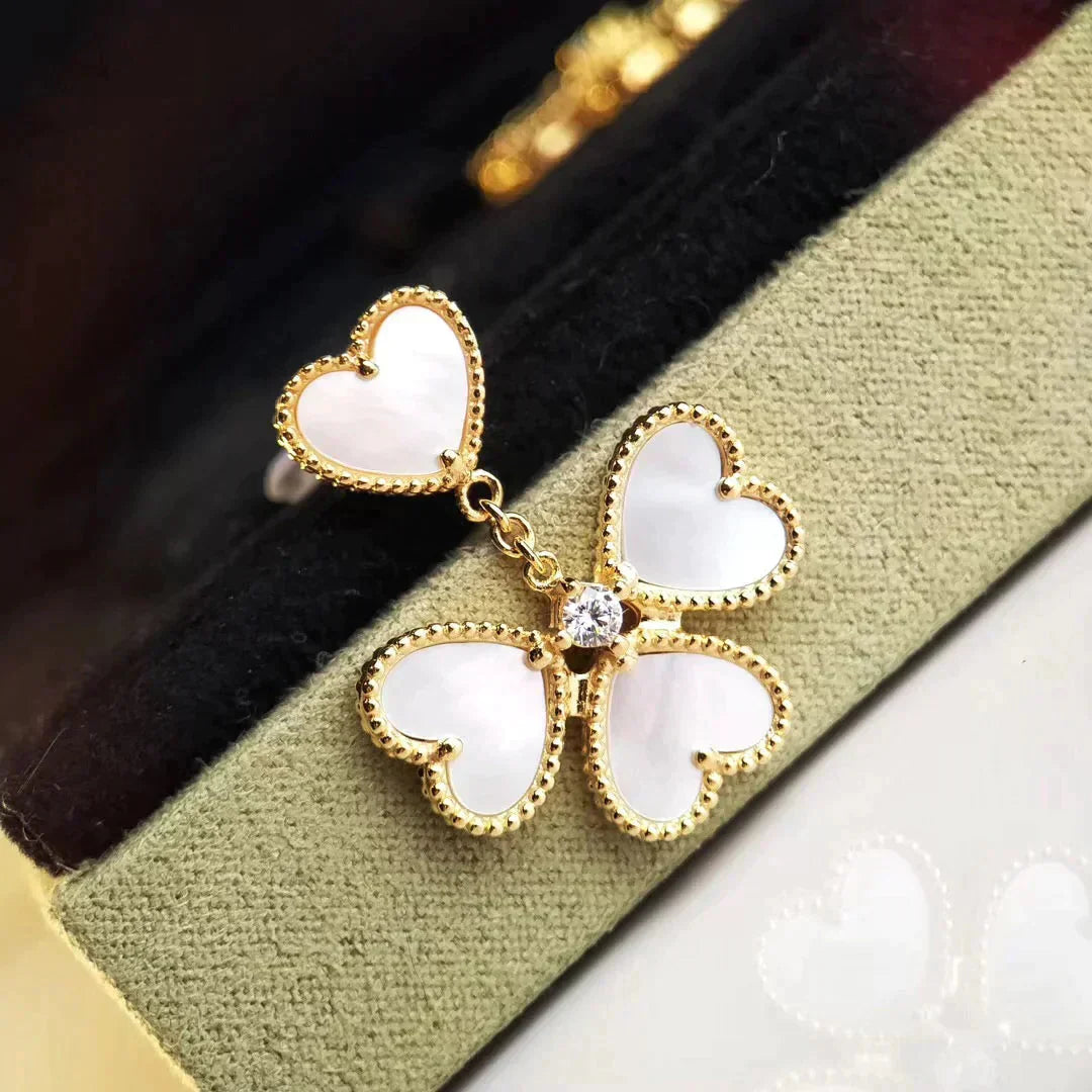 [Rose Jewelrys]CLOVER SWEET WHITE MOP EARRINGS