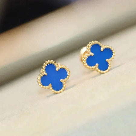 [🌹Rose💎]CLOVER MINI 9.5MM TURQUOISE EARRINGS