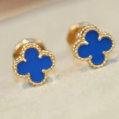 [Rose Jewelrys]CLOVER MINI 9.5MM TURQUOISE EARRINGS