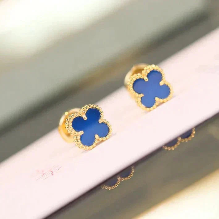 [Rose Jewelrys]CLOVER MINI 9.5MM TURQUOISE EARRINGS