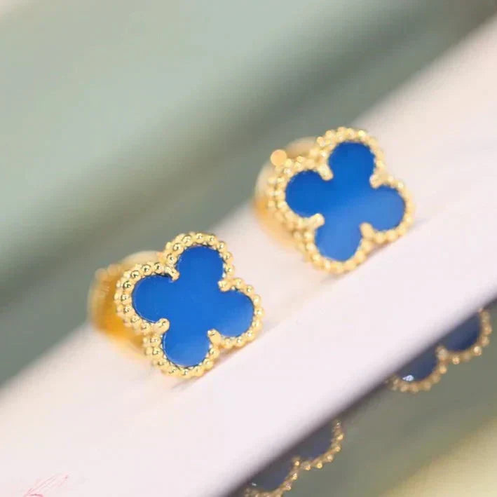 [Rose Jewelrys]CLOVER MINI 9.5MM TURQUOISE EARRINGS