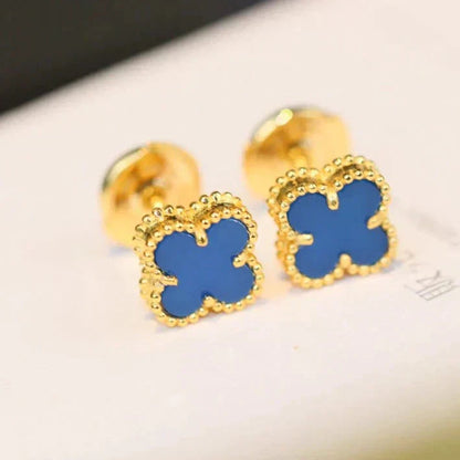 [Rose Jewelrys]CLOVER MINI 9.5MM TURQUOISE EARRINGS