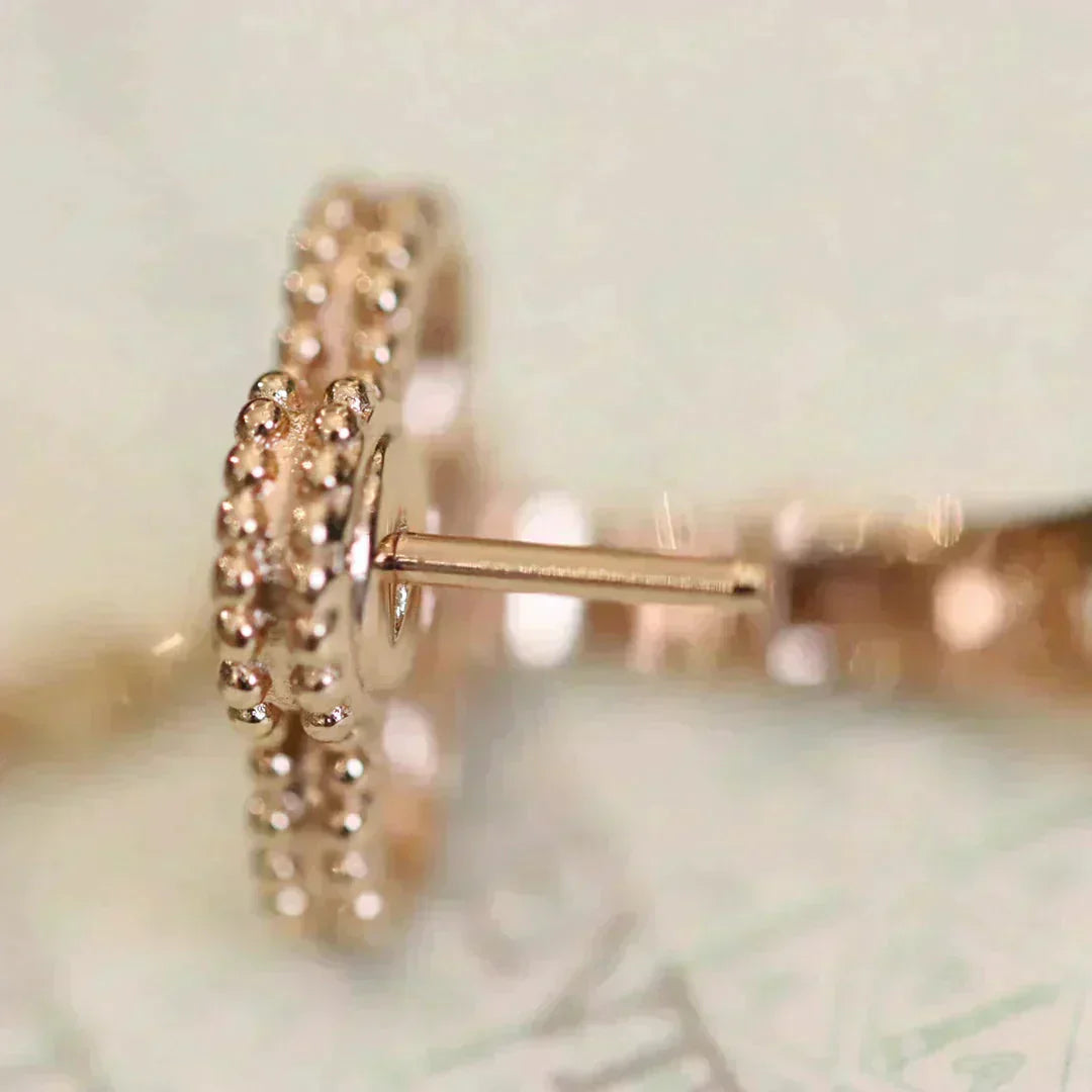 [Rose Jewelrys]CLOVER MEDIUM 1 MOTIFS FUll DIAMOND EARRINGS