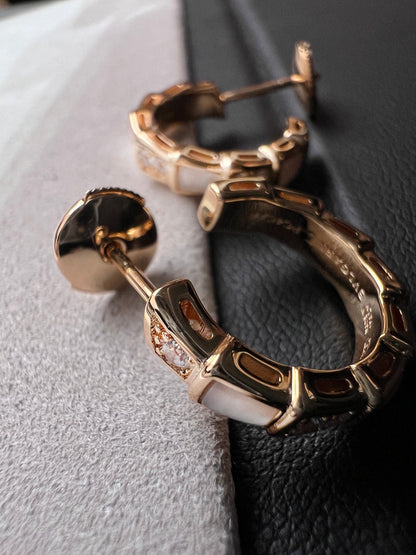 [Rose Jewelrys]SERPENTI MOP PINK GOLD EARRINGS