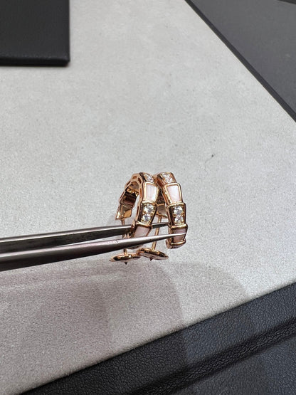 [Rose Jewelrys]SERPENTI MOP PINK GOLD EARRINGS