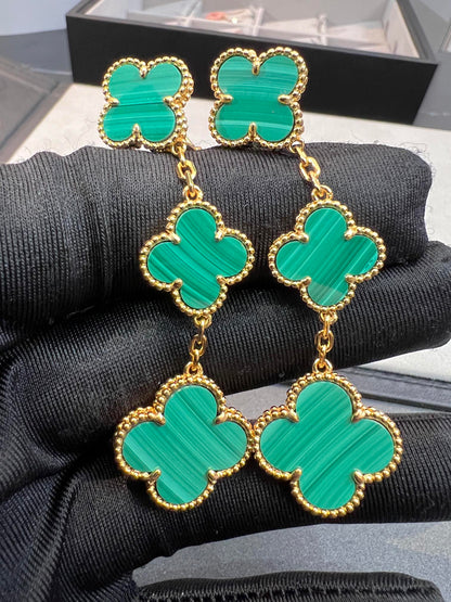 []CLOVER MALACHITE 3 MOTIFS GOLD