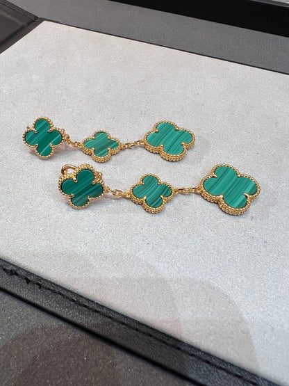 []CLOVER MALACHITE 3 MOTIFS GOLD