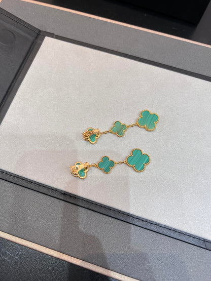 []CLOVER MALACHITE 3 MOTIFS GOLD