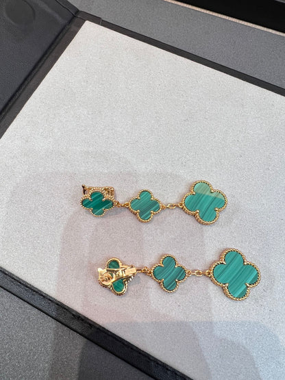 []CLOVER MALACHITE 3 MOTIFS GOLD